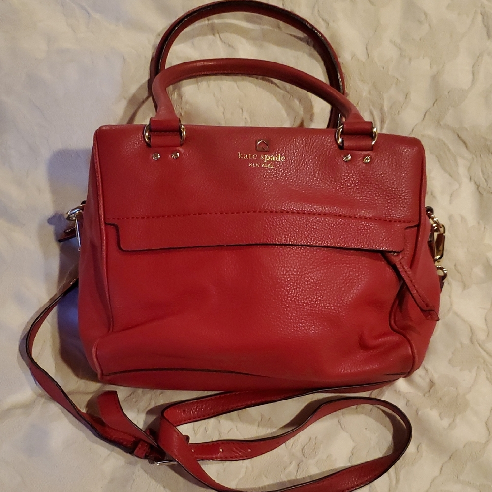Kate Spade Red Satchel with Structured Design